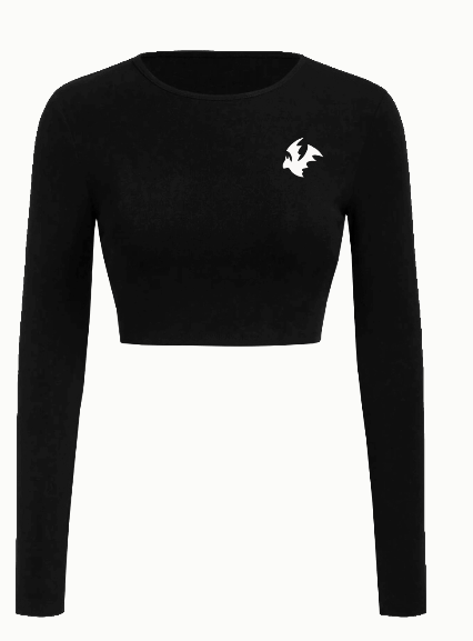 bat logo crop top